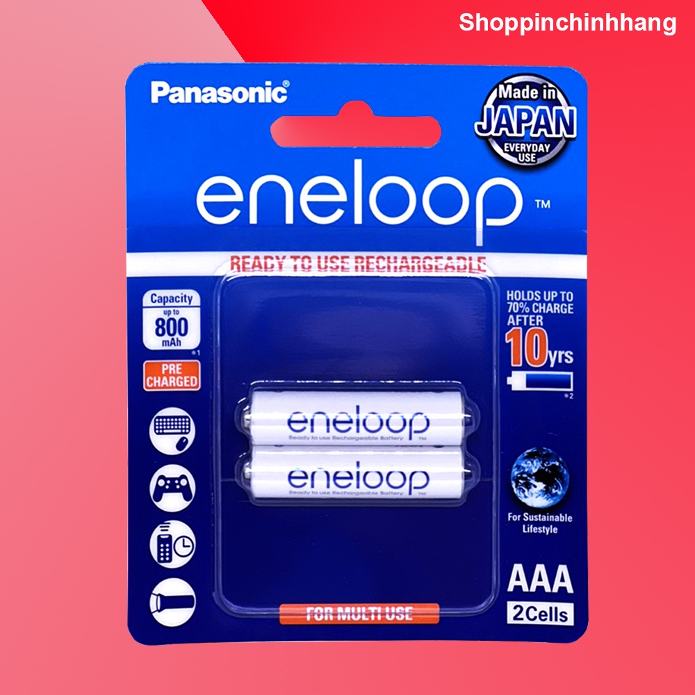 Pin sạc AAA Eneloop Panasonic 800mAh xuất xứ Nhật Bản