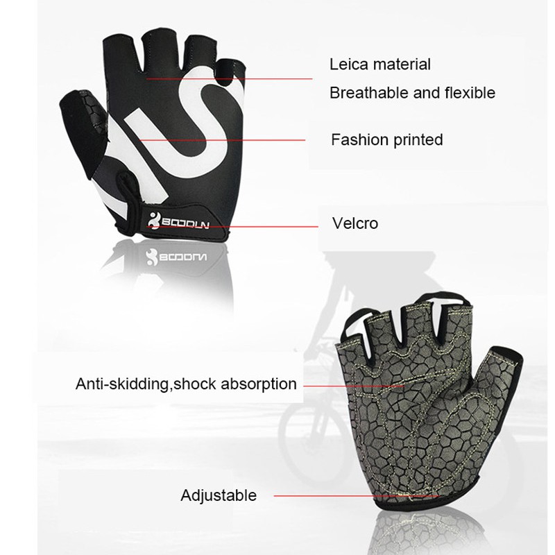 Găng Tay Thể Thao Silicone Hở Ngón Chống Trượt Thoáng Khí Cho Nam