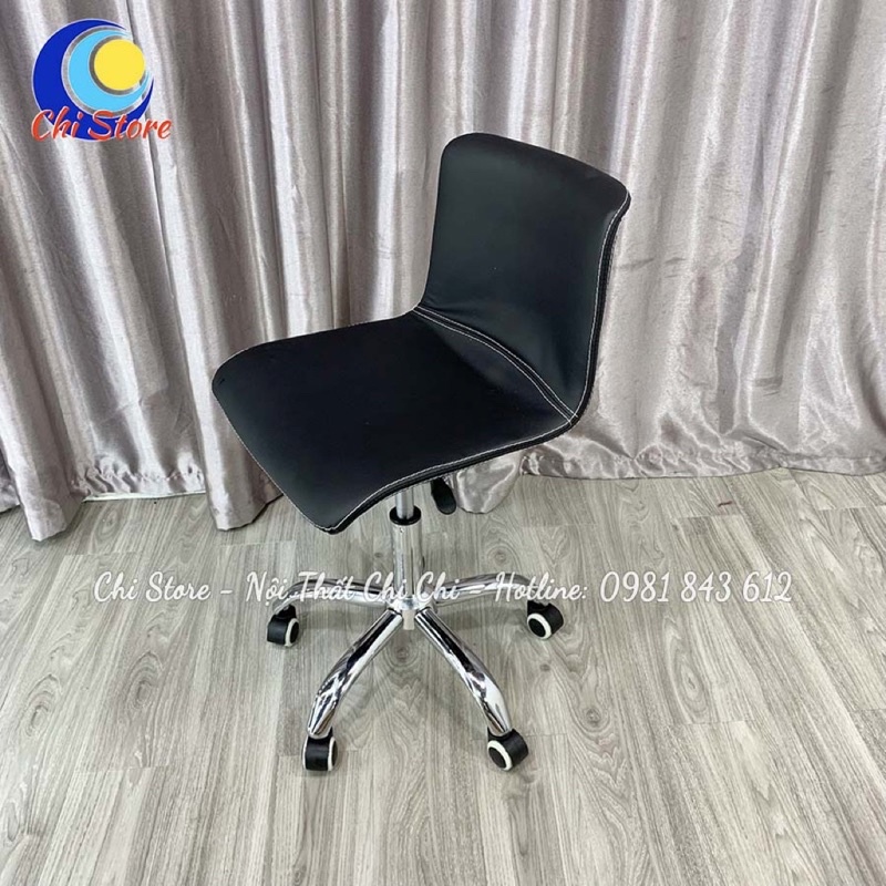 Ghế Xoay Văn Phòng Nâng Hạ Chiều Cao, Ghế Trang Điểm, Makeup Chân Mạ Inox Chống Han Rỉ Điều Chỉnh Độ Cao 45-55cm