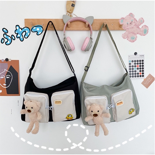 Túi tote đẹp vải canvas đeo chéo mềm đi học giá rẻ LOT STORE TX624 ( không có gấu )