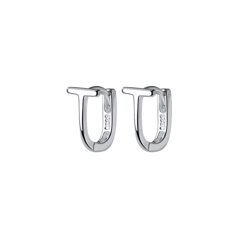 Bông tai chữ U basic. Form nhỏ 1cm ôm tai. Bạc 925 xi bạch kim & Bạc 925 xi vàng. Kèm hộp trang sức.