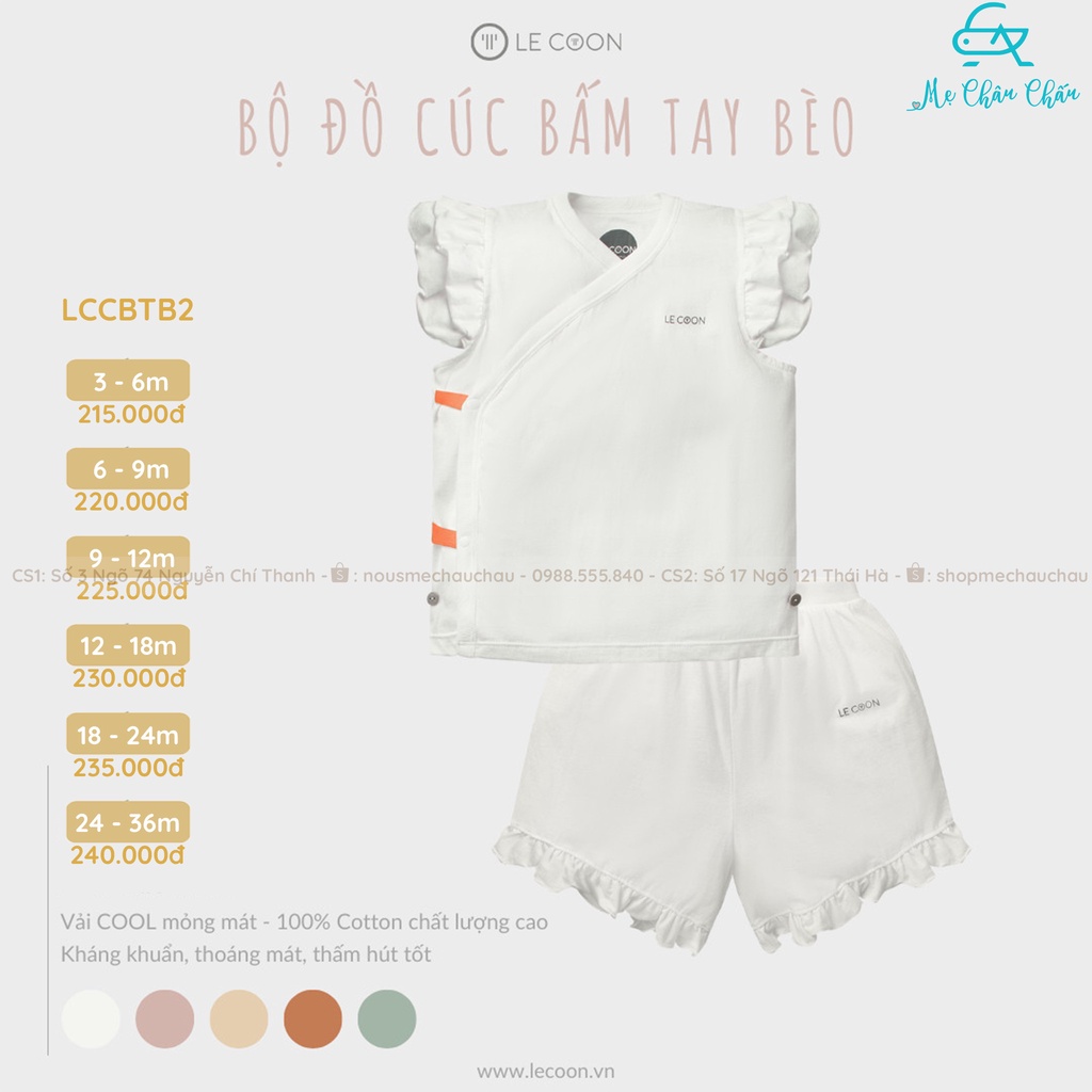 Bộ Quần Áo Lecoon Cúc Bấm Tay Bèo Le Coon COOL