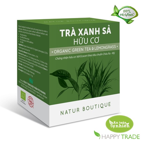 Trà xanh sả hữu cơ FITO (hộp 20 túi lọc)