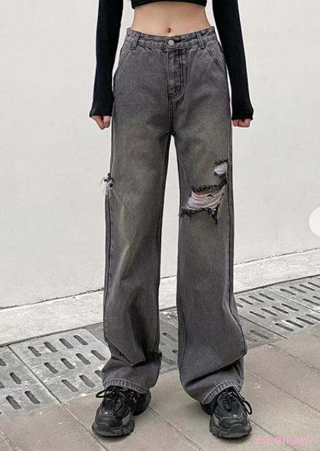 Quần Jeans Dài Ống Rộng Thời Trang Dành Cho Nữ