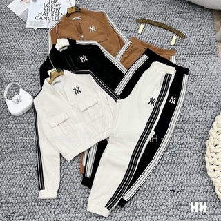 Set trang phục thể thao túi hộp phối viền sọc