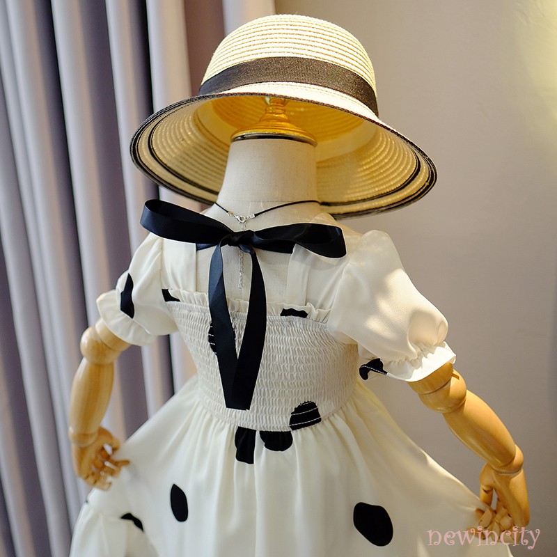 Đầm họa tiết chấm bi xinh xắn cho bé gái