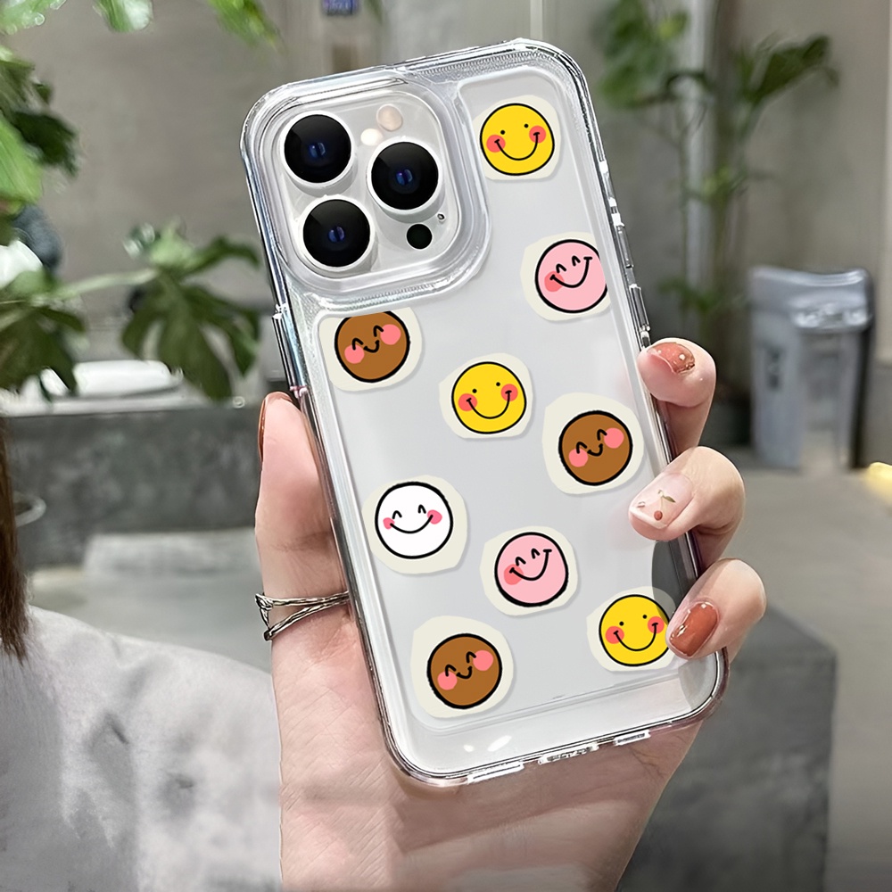Ốp Điện Thoại Trong Suốt Hình Mặt Cười Cho iphone 14 Plus 11 13promax 12 7Plus X XS Max 7 8 SE 2020