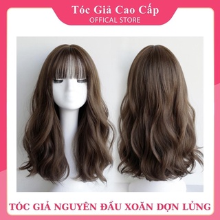 Tóc giả nguyên đầu xoăn dợn kiểu hàn. Tóc cả đầu xoăn sóng dợn đẹp nhất.