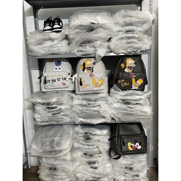 Balo Edmond QSN Full Mẫu Simpsons Cao Cấp mã TG78 - Tặng kèm móc khoá ngựa