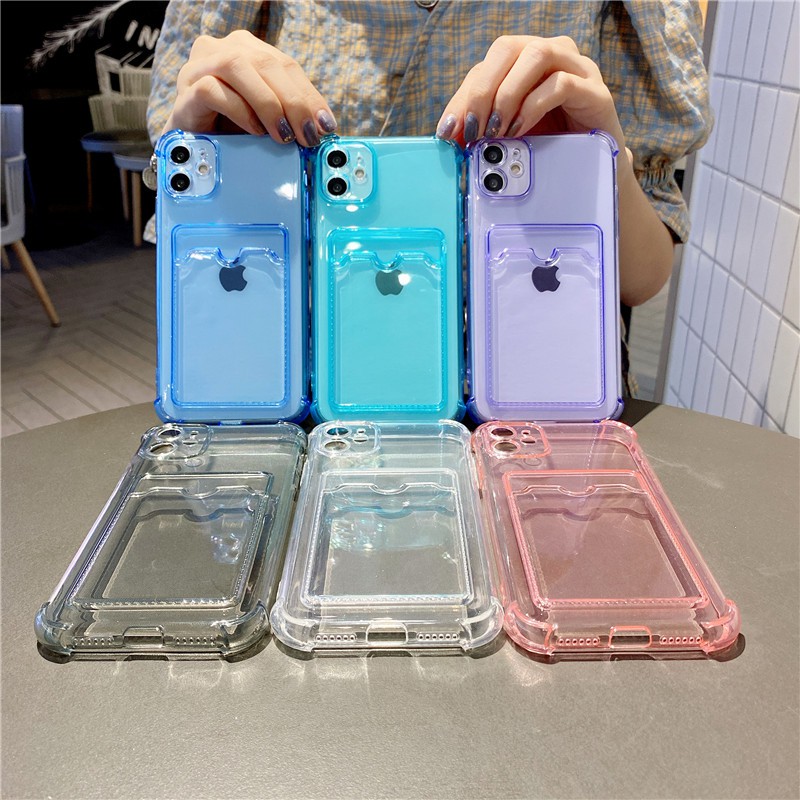 Thời Trang Ốp Điện Thoại Tpu Mềm Trong Suốt Chống Sốc Có Ngăn Đựng Thẻ Cho Iphone 11 Pro Max Xs Max Xr 8 7plus Se | BigBuy360 - bigbuy360.vn