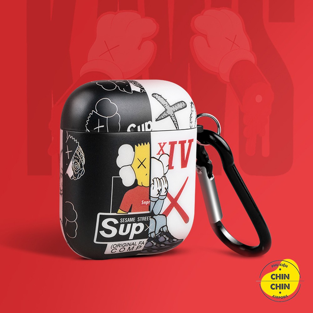 Case Vỏ Bao Airpods 1 2 Pro Kaws x Sup Đựng Tai Nghe Airpods Chất Liệu Nhựa Dẻo TPU Chống Bám Bẩn - Chin Chin Shop