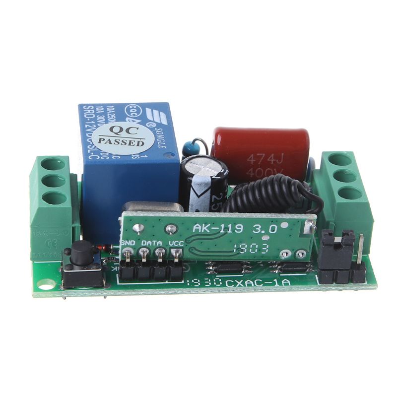 【3C】1 bộ chuyển đổi điều khiển đèn không dây 2 nút bật tắt AC220V 433MHZ