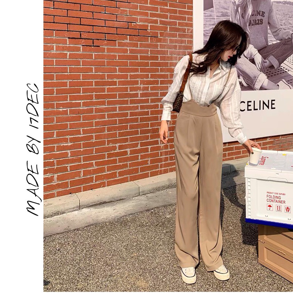 Quần yếm vải ống rộng 17DEC, quần yếm dây ống suông ulzzang cho nữ 2021 | BigBuy360 - bigbuy360.vn