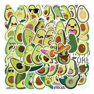 Sticker chống thấm nước Hình bơ 50 chiếc dán nón bảo hiểm, laptop, vật dụng,…