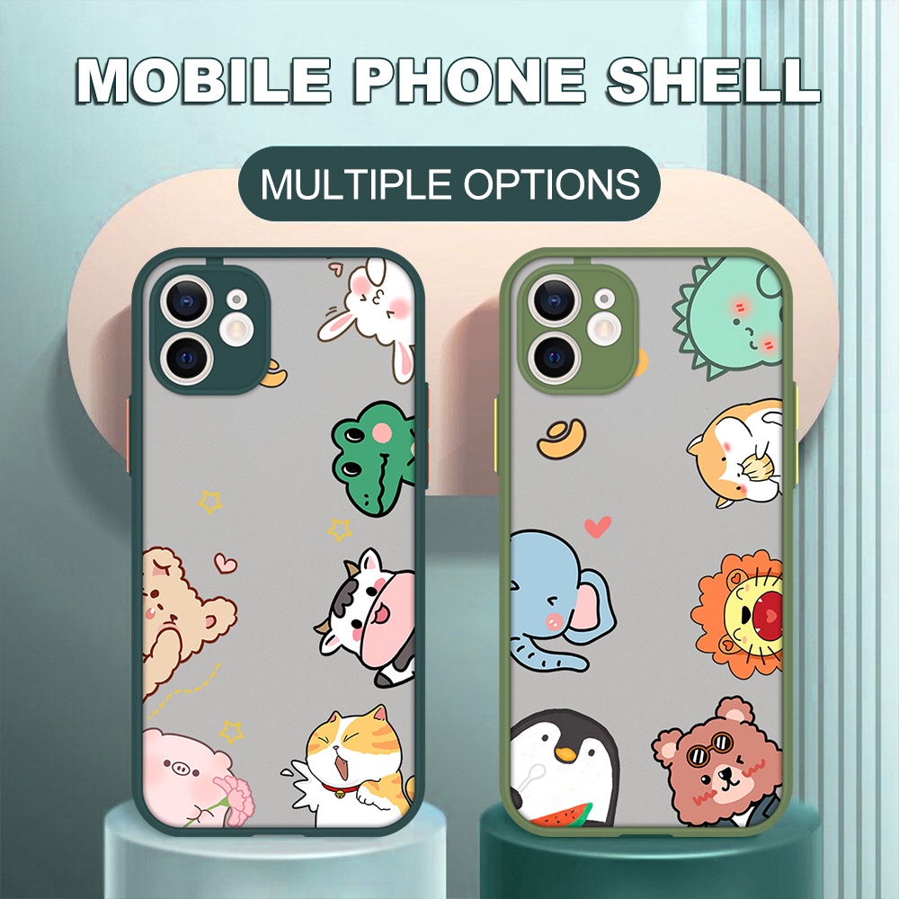 Ốp điện thoại hình con vật Cho Compatible for iPhone 8 7 plus 6 6s plus iphone 11 12 pro max xs max x xr se 2020 12 mini