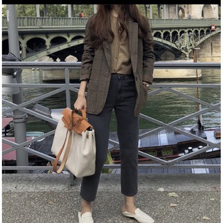 vest dạ nâu hàn quốc