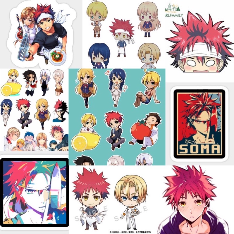 30-60 Sticker vua đầu bếp food wars shokugeki no Soma/ hình dán vua đầu bếp Food wars