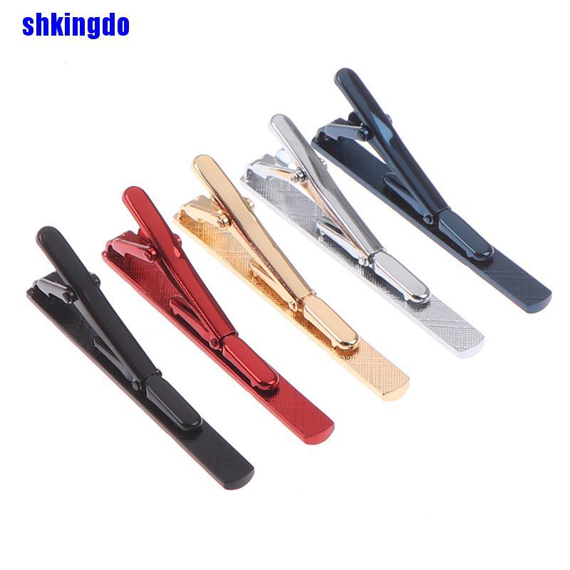 Kẹp cà vạt bằng đồng nhiều màu đơn giản cho nam