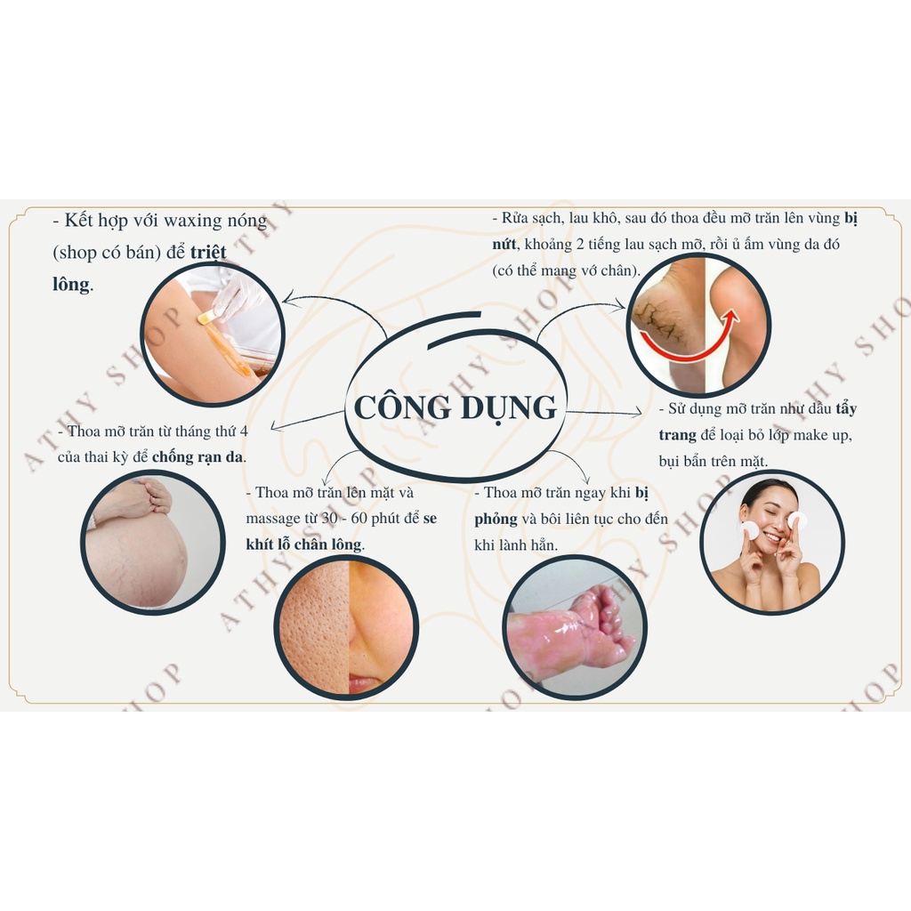 MỠ TRĂN NGUYÊN CHẤT YOUNGERIST TRIỆT LÔNG dung tích 20ML 50ML 100ML
