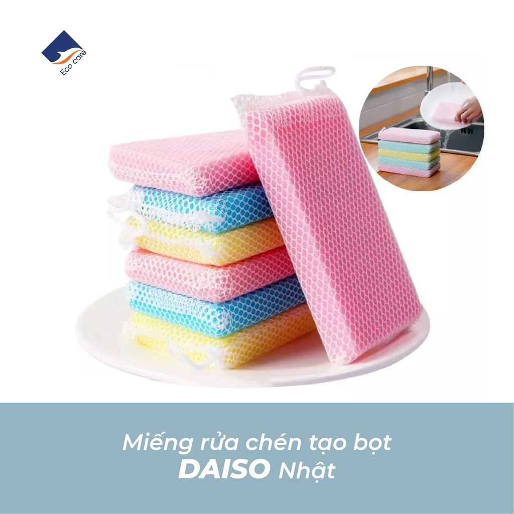 Miếng Rửa Chén Tạo Bọt Mút Xốp Nhật, Miếng Rửa Bát Không Trầy Xước, Kháng Khuẩn Siêu Bền Đẹp