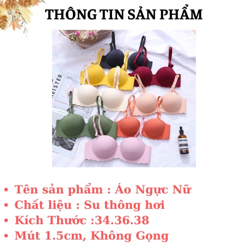 Áo Ngực Su Không Gọng - Áo Lót Nữ Nâng Ngực Mút Bàn Tay Lỗ Thông Hơi AMYBRA A489