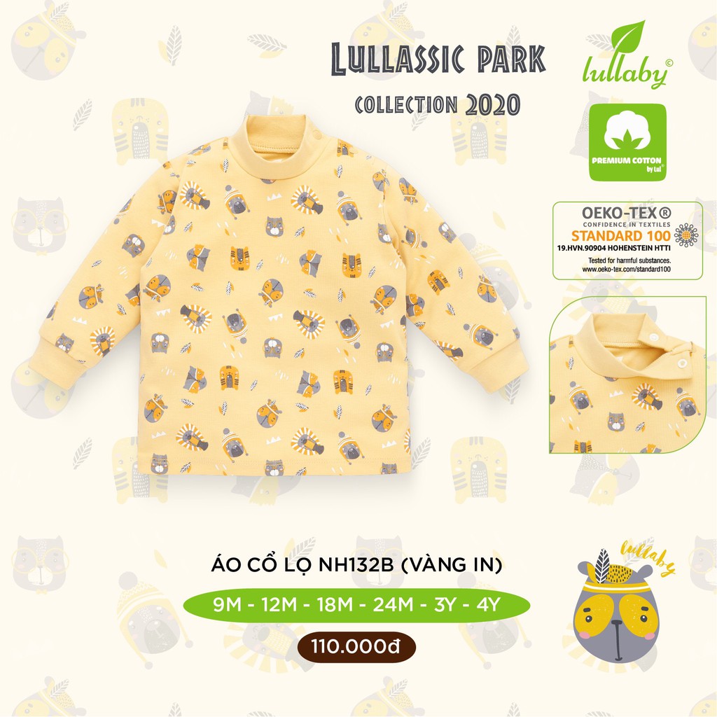 [LULLABY CHÍNH HÃNG] Áo cổ lọ cao cổ chất cotton siêu mềm mịn ấm áp LULLABY cho bé trai bé gái mẫu mới nhất