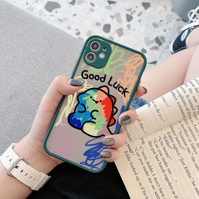 Ốp lưng iphone nhám dino sắc màu 5/5s/6/6plus/6s/6splus/7/7plus/8/8plus/x/xr/xs/11/12/pro/max/plus/promax - Awifi S1-5 | BigBuy360 - bigbuy360.vn