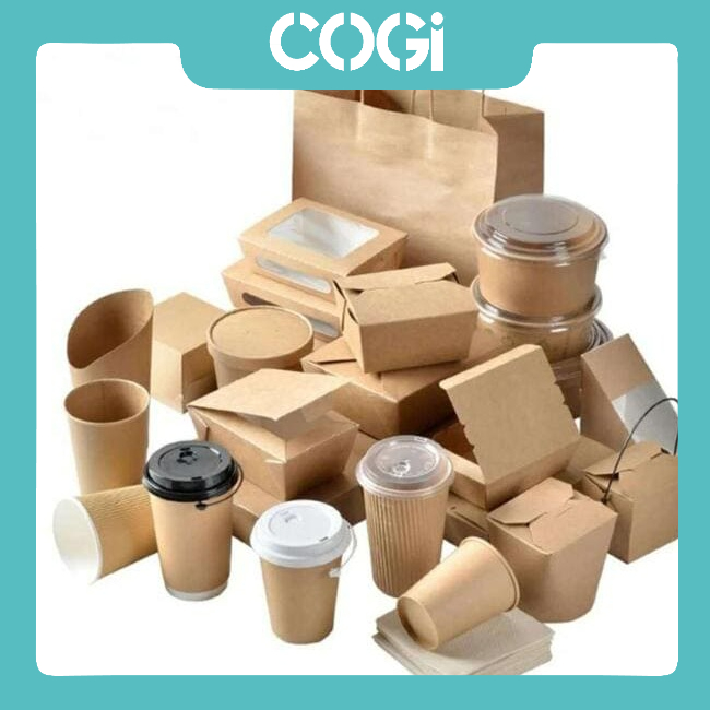 Bộ 10 mẫu ly tô giấy, bẫ mía, giấy kraft chính hãng cogi - tùy ý