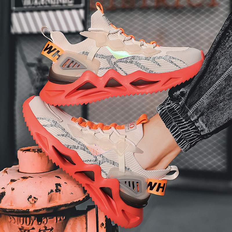 Giày sneaker IELGY thắt dây miệng nông thoáng khí ghép nối màu sắc thời trang cho nam
