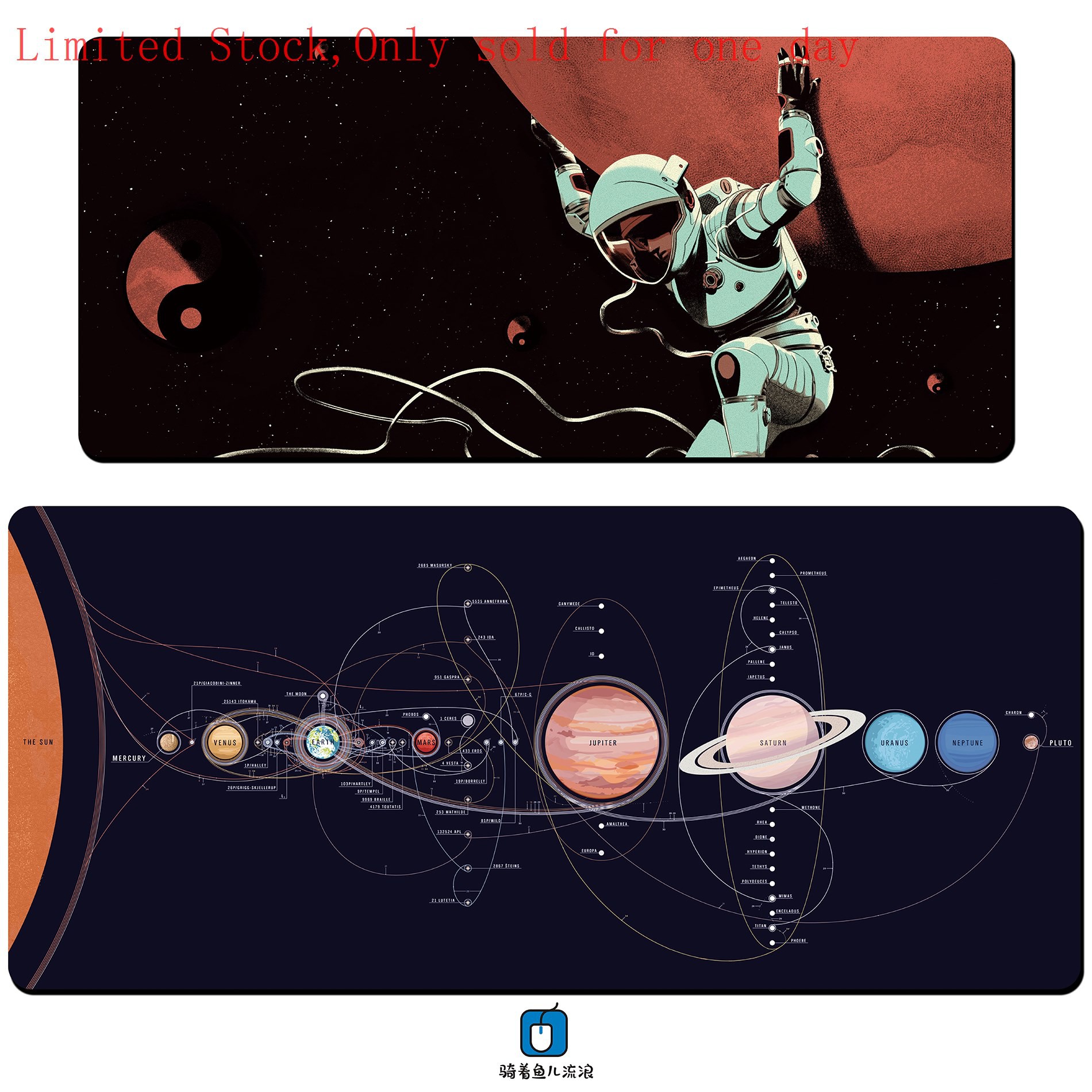 Explore the starry sky series oversized mouse pad solar system planet astronaut creative gaming chicken design desktop pad