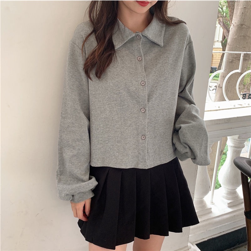 Áo Khoác cardigan Mỏng Cổ polo Eo Cao Thời Trang Mới Cho Nữ
