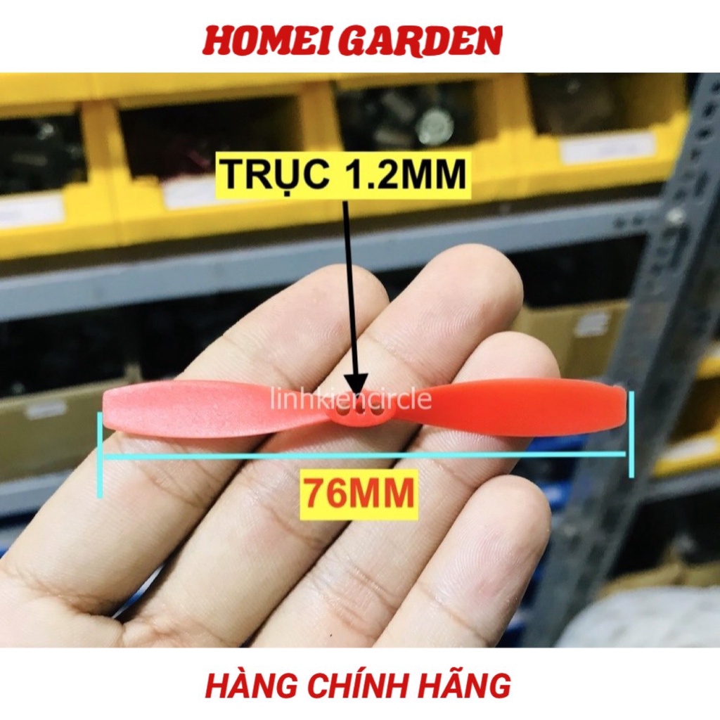 Bộ 8 cánh quạt máy bay mini 4 thuận 4 nghịch đen đỏ 76mm trục 1.2mm phù hợp motor 1020 - D0002