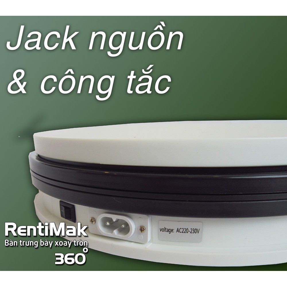 RentiMak G350 Đế trưng bày quay tròn 360 độ, Đế xoay trưng bày, Bàn chụp ảnh sản phẩm, Đế chụp ảnh