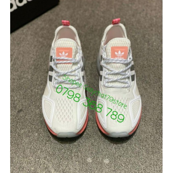 Giày Adidas ZX 2K Boost White/Oranger (20) Women [Authentic - Chính Hãng - FullBox]