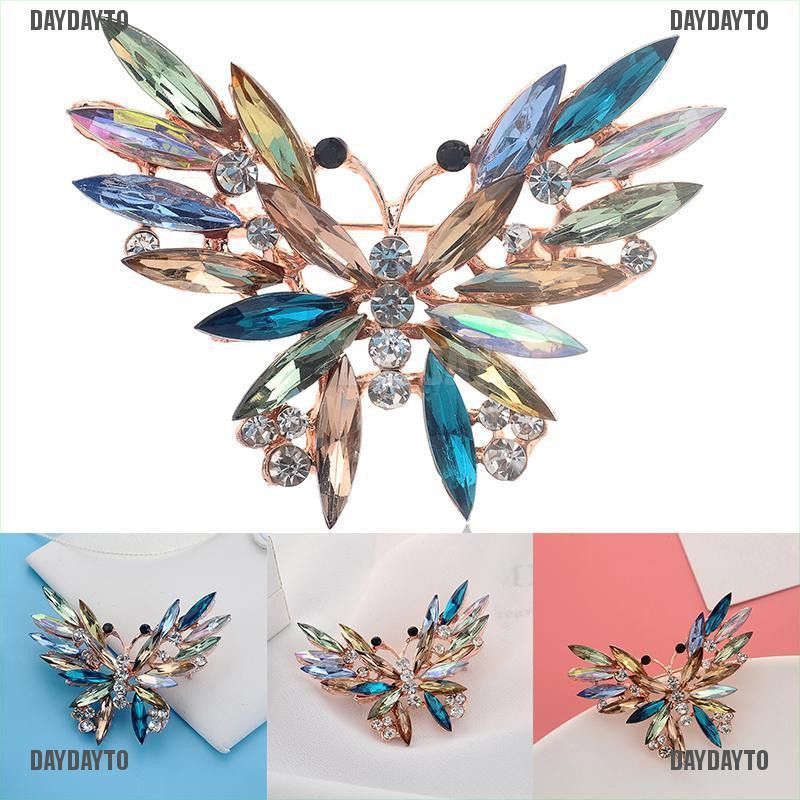 Ghim Cài Áo Hình Bướm Đính Đá Nhiều Màu Thời Trang Cho Nữ