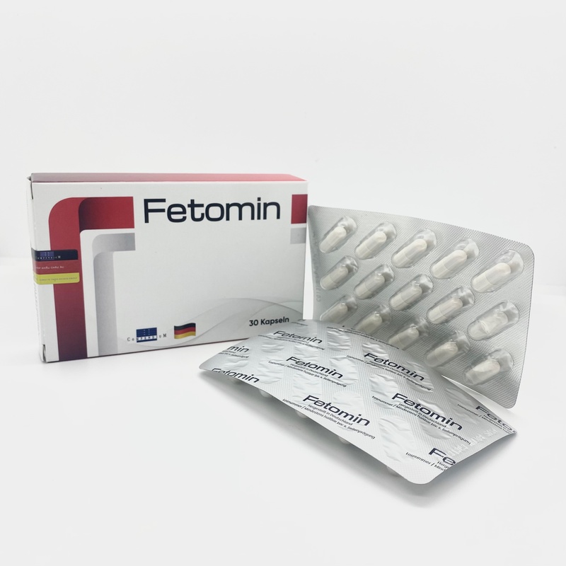 Viên sắt FETOMIN - Nhập khẩu từ Châu Âu - Hộp 30 viên - Bổ sung sắt cho người thiếu máu, phụ nữ mang thai và cho con bú