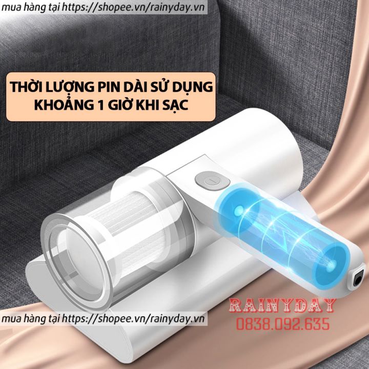 Máy hút bụi giường nệm diệt khuẩn UV cho ga giường đệm, gối, ghế sofa cầm tay không dây