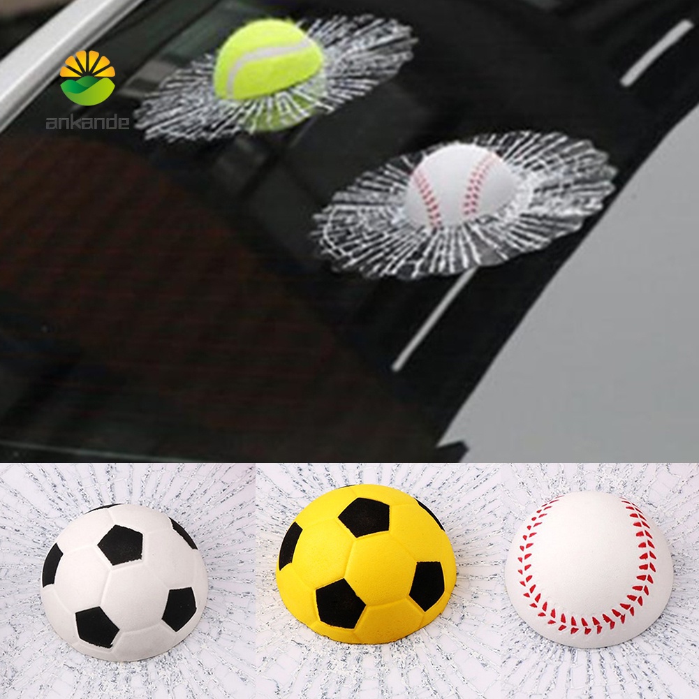 Sticker 3D Hình Quả Bóng Đá / Bóng Chày / Bóng Chày Trang Trí Xe Hơi