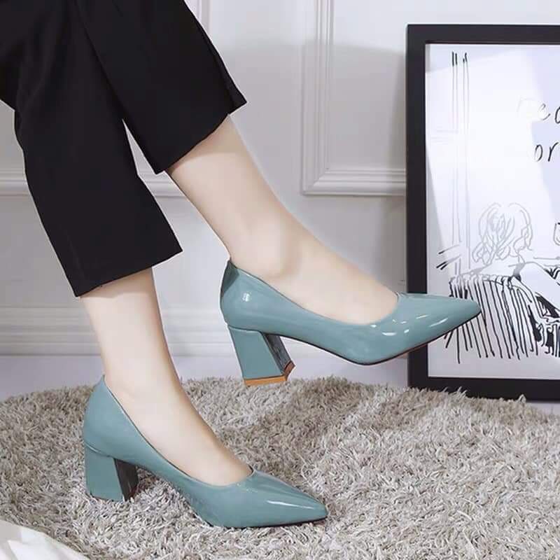 Giày Cao Gót Mũi Nhọn Kiểu Búp Bê Công Sở Sang Trọng