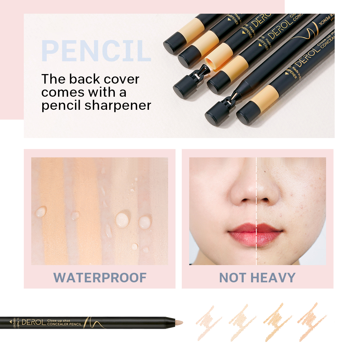 [Hàng mới về] Bút Che Khuyết Điểm DEROL Dưỡng Ẩm Trang Điểm Tông Màu Nude | BigBuy360 - bigbuy360.vn