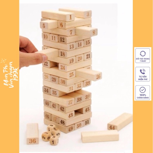 Trò chơi rút gỗ 54 thanh, Bộ đồ chơi rút gỗ tăng khả năng sáng tạo và tư duy cho bé mới 0079843