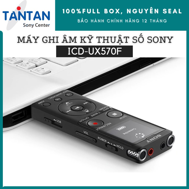 Máy Ghi Âm Kỹ Thuật Số USB Sony ICD-UX570F | 4GB - Khe cắm micro SD (SDHC/SDXC) - Màn hình OLED - Pin: 22h - MP3/LPCM