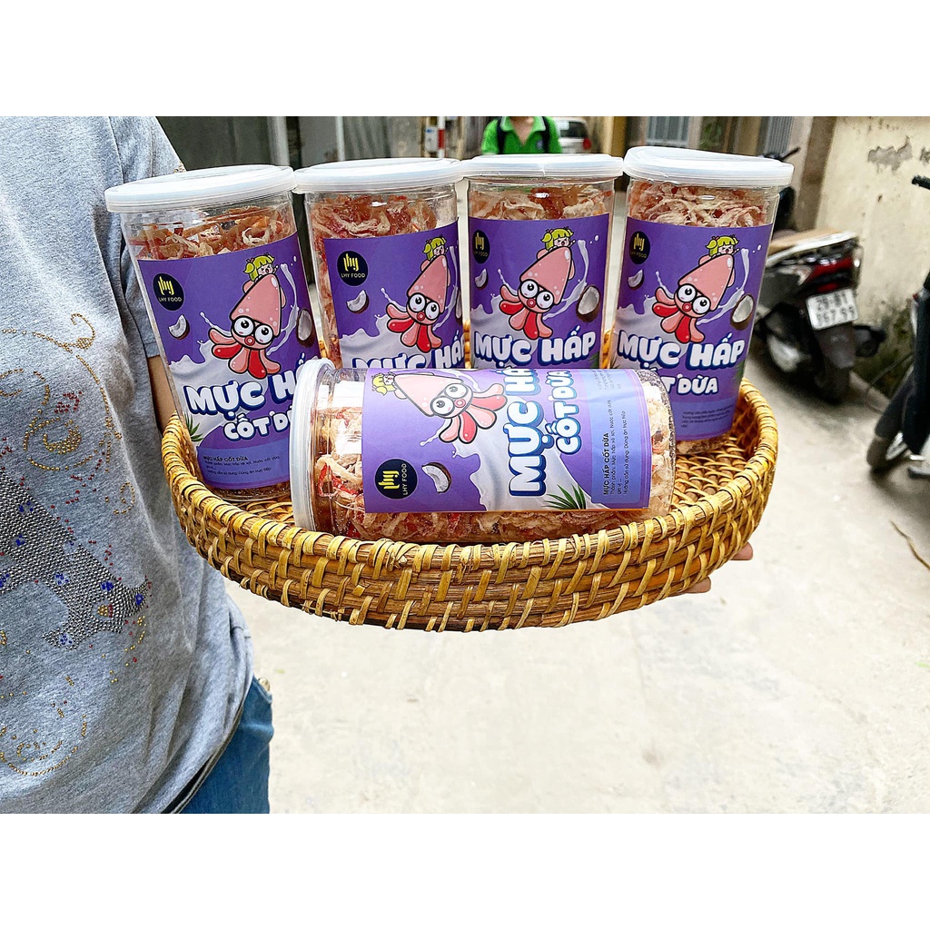 Mực hấp cốt dừa xé sợi loại ngon 75k/ 1 hộp 250g