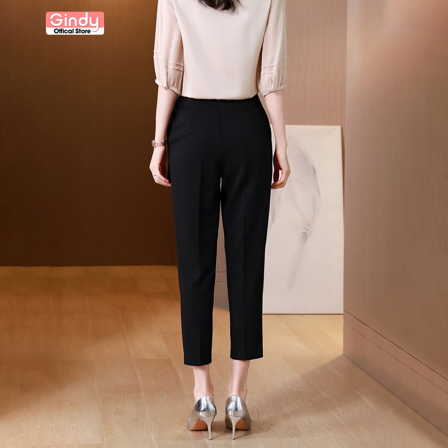 Quần tây nữ lưng cao GINDY dáng baggy ống đứng 3 cúc cách điệu phong cách Hàn Quốc Q20063