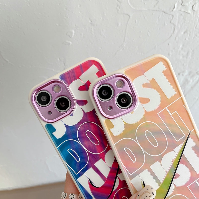 Ốp điện thoại in hình Nike màu gradient thời trang cho iphone 13 12 11 PMax pro X XS XR Xs MAX 7 8 plus