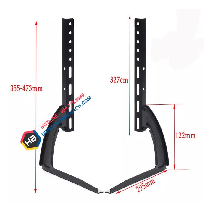 Chân đế tivi đa năng ErgoTek E601 26 - 40 Inch - Chân Tivi Để Bàn - Chân Đế Màn Hình Thép Sơn Tĩnh Điện [ Hơn TV01 ]