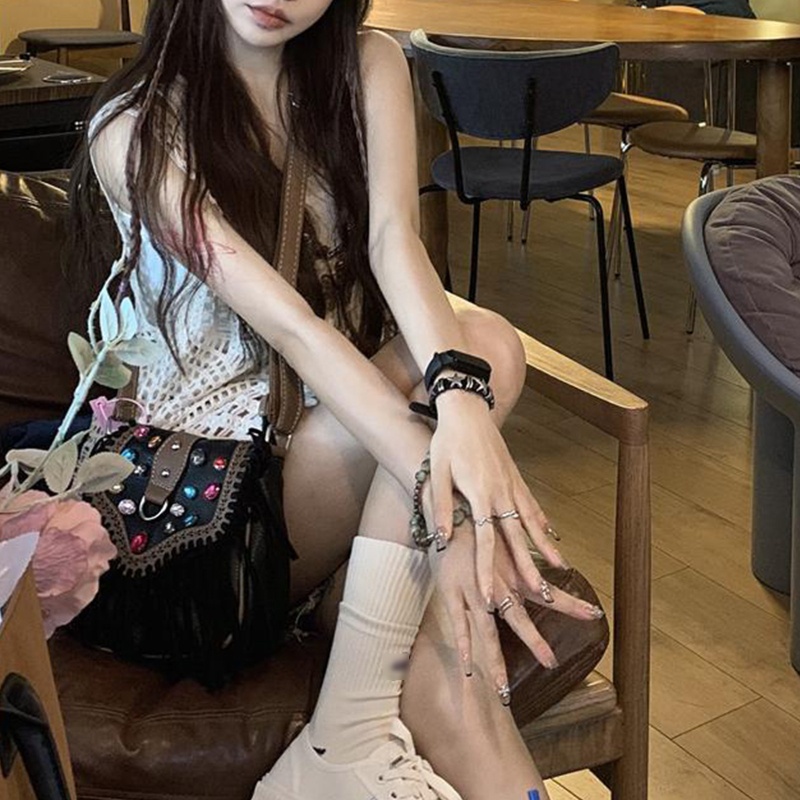 Áo Len Không Tay Cổ Chữ V Họa Tiết Hình Học Gợi Cảm Cho Nữ