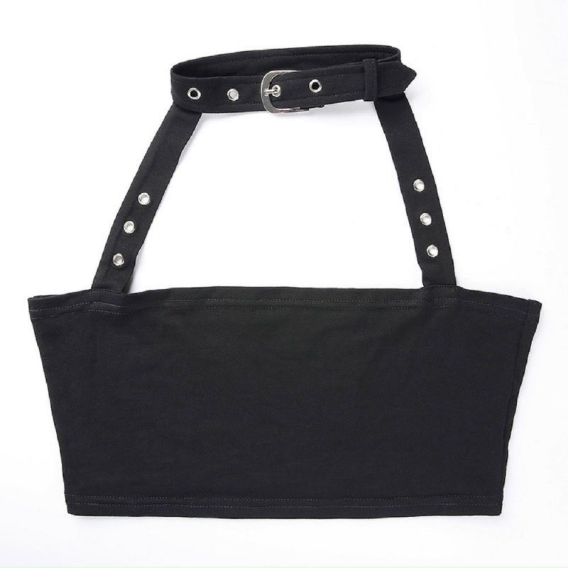 Áo chocker UZZANG cổ hở lưng quyến rũ