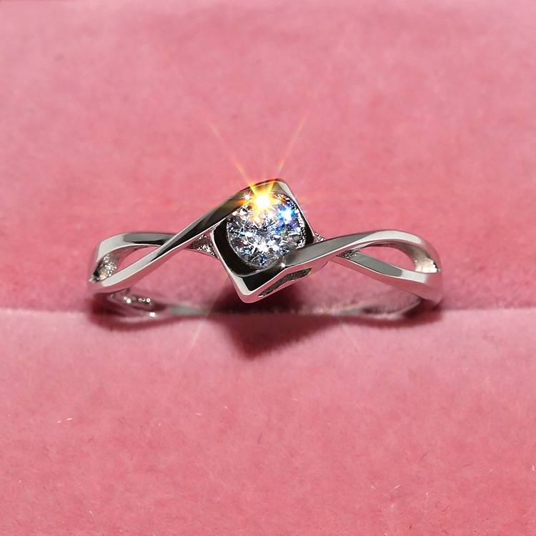 Nhẫn dành cho đám cưới mạ bạc S925 với đá Zircon