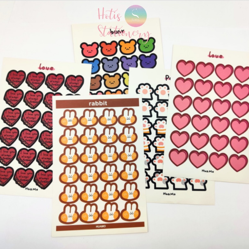 [HOTIS] Sticker chấm tròn, sao, tim đa dạng